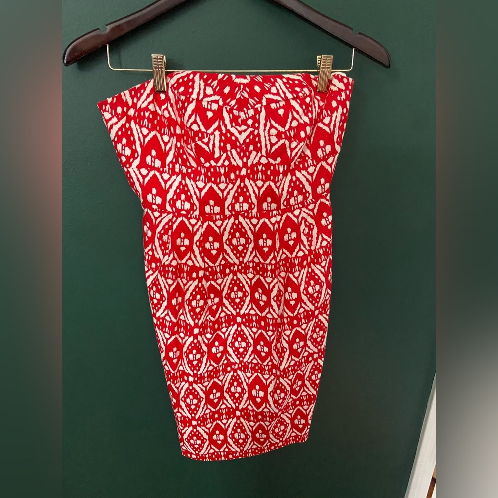 J crew batik print strapless dress, size 4